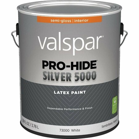 VALSPAR Pro-Hide Silver 5000 Latex Semi-Gloss Interior Wall Paint, White Base, 1 Gal. 028.0073000.007